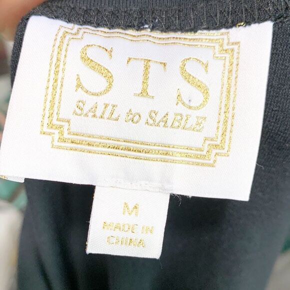 Sail To Sable STS Black Shift Dress w Gold Button Details Medium - Picture 9 of 11